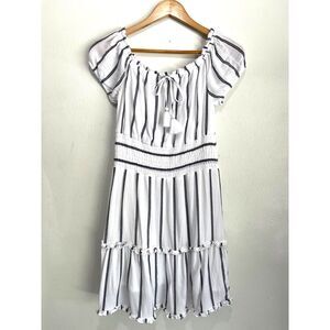 American Eagle dress peasant milk made guzy breathable stripes casual women M